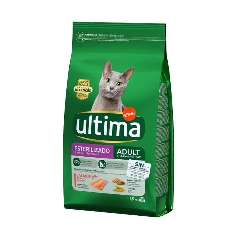 Ultima Pienso Cat Esterilizados Salmon, 1,5 kg