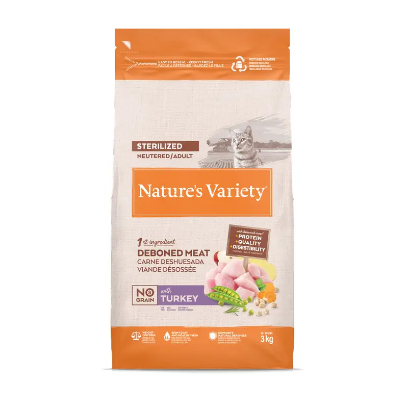 Nature'S Variety Pienso Para Gatos, Con Pavo, Natural, 3 kg