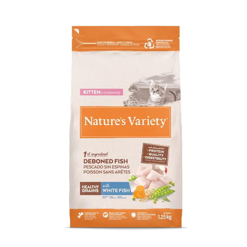 Nature'S Variety Healthy Grain Kitten Pienso Para Gatitos Con Pescado Blanco, 1,25 kg
