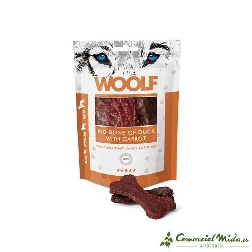Snack WOOLF Hueso de Pato y Zanahoria 5 x 100 gr