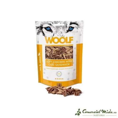Snack WOOLF Sándwich de Pollo y Bacalao 5 x 100 gr