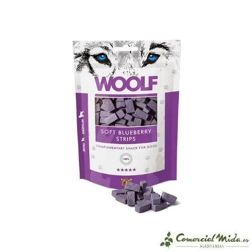 Snack WOOLF Tiras Tiernas de Arándanos 5 x 100 gr
