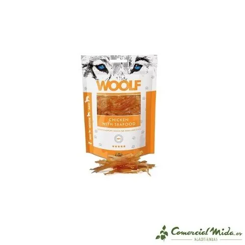 Snack WOOLF Trocitos de Pollo y Marisco 5 x 100 gr
