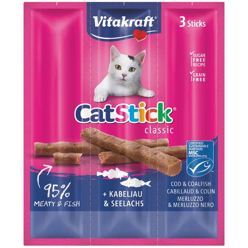 Vitakraft Cat Stick Mini Bacalao Y Atún 20x3 unidades