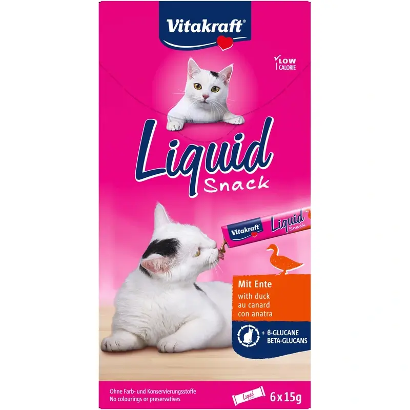 Vitakraft Cat Liquid Snack Pato con Betaglucano 11x6 unidades