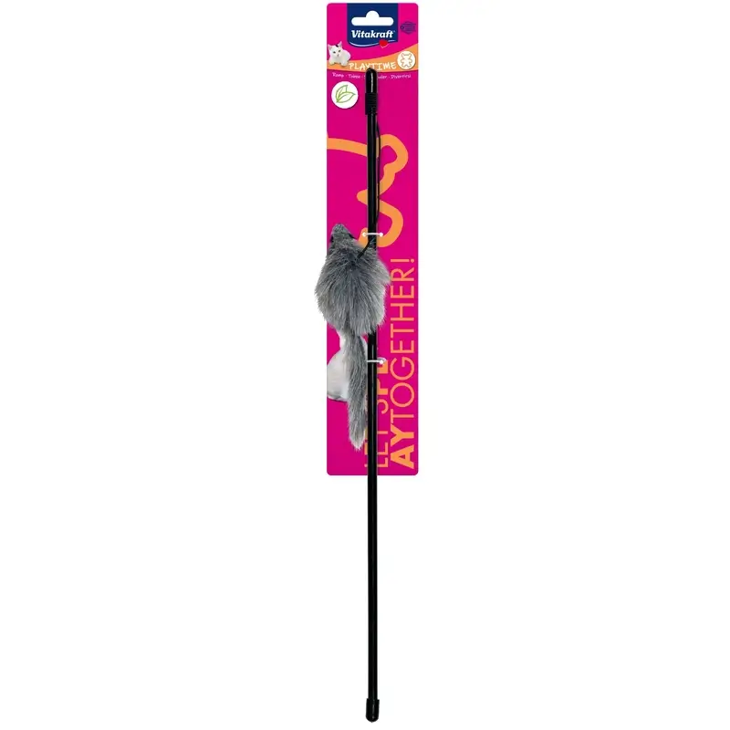 Vitakraft Caña De Pescar Con Ratón para Gatos, 1 unidad