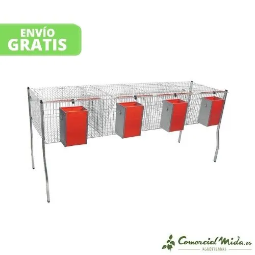 GÓMEZ Y CRESPO Jaula Económica-2 con 4 Departamentos para Conejos