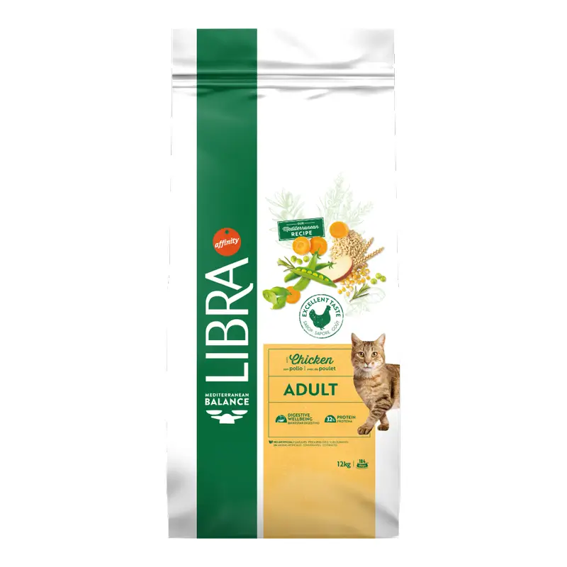 Libra Pienso Para Gatos, Con Carne, Premium, 12 kg