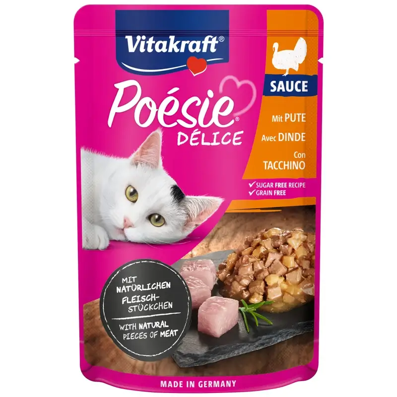 Vitakraft Poesie Delisauce Pouch- Pavo 23X85Gr