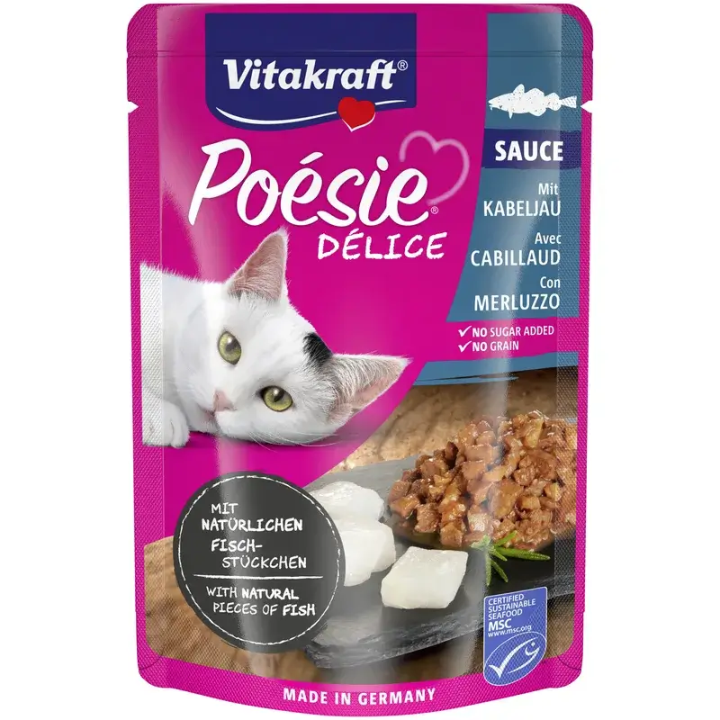 Vitakraft Poesie Delisauce Pouch- Bacalao 23X85Gr