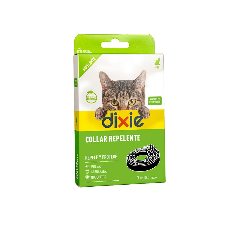 Collar repelente DIXIE para gatos y gatitos anti pulgas, garrapatas y mosquitos