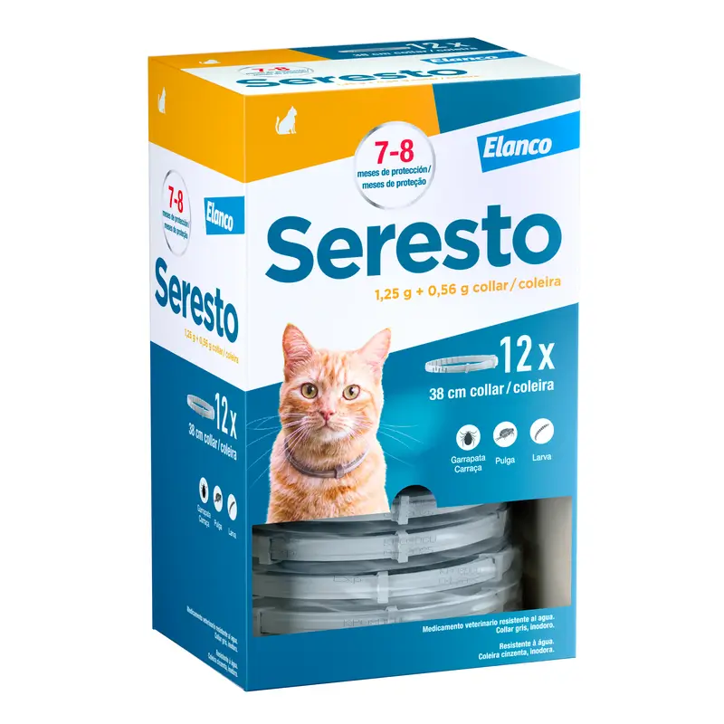 Seresto Collar Antiparasitario Gatos Envase Clínico, 12 collares