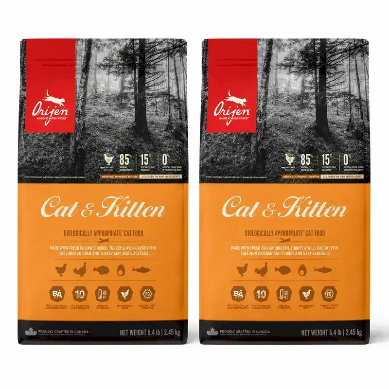 Orijen Feline Cat Kitten 5,4 Kg Pienso Para Gatos , pack 2