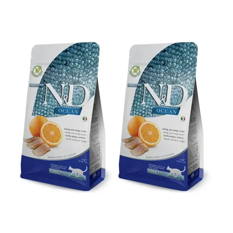 Farmina N&D Cat Ocean Arenque 1,5Kg, Pienso Para Gatos, Pack De 2