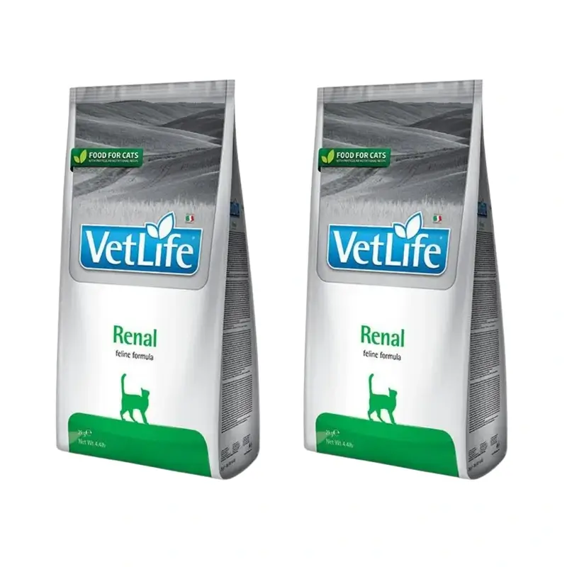 Farmina Vet Life Cat Renal 2Kg, Pienso Para Gatos, Pack De 2