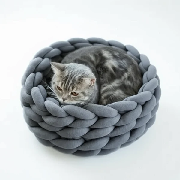 Panier Design Pour Chat En Maille Epaisse