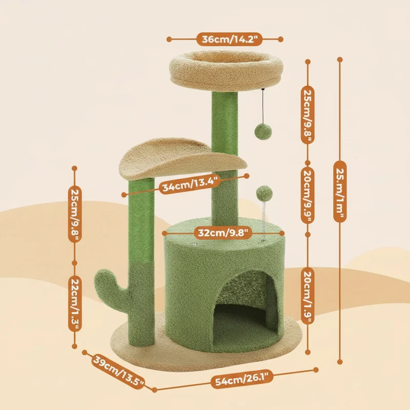 Arbre À Chat Avec Perchoir Incurvé Et Grattoir