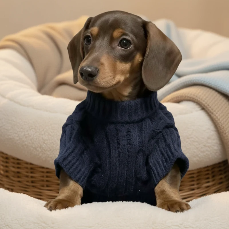 Pull Col Haut Pour Petit Chien Teckel