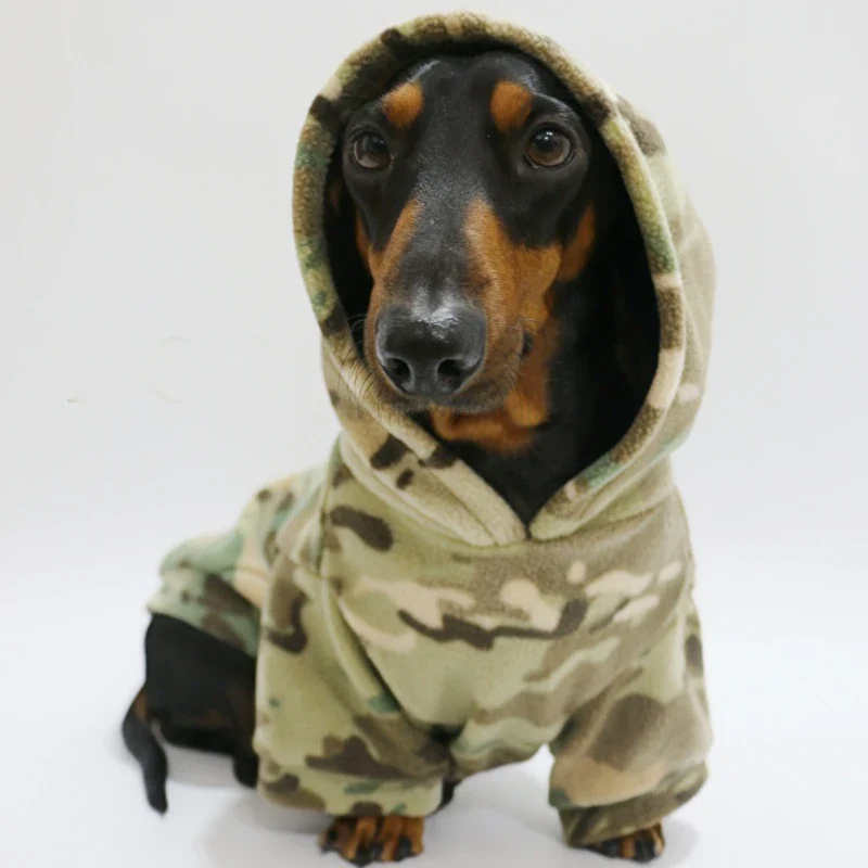 Sweat Capuche Camouflage Polaire Pour Teckel