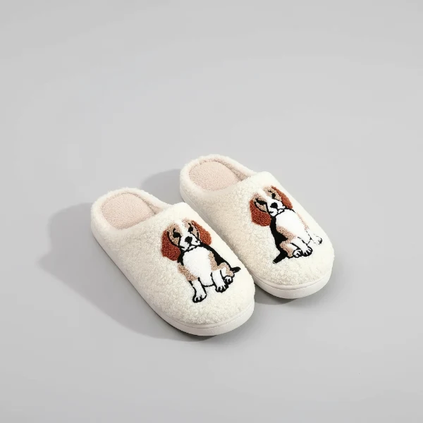 Chaussons Doux Imprimé Beagle
