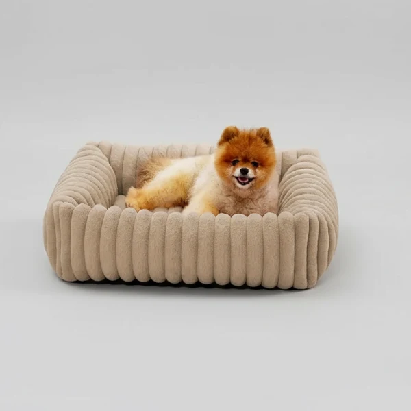 Lit rectangulaire en velours pour chien - Les Bonnes Affaires