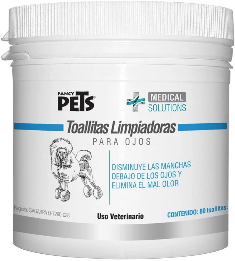 Fancy Pets Medical Solutions Toallitas Limpiadoras de Ojos para Perro y/o Gato con 80 Piezas