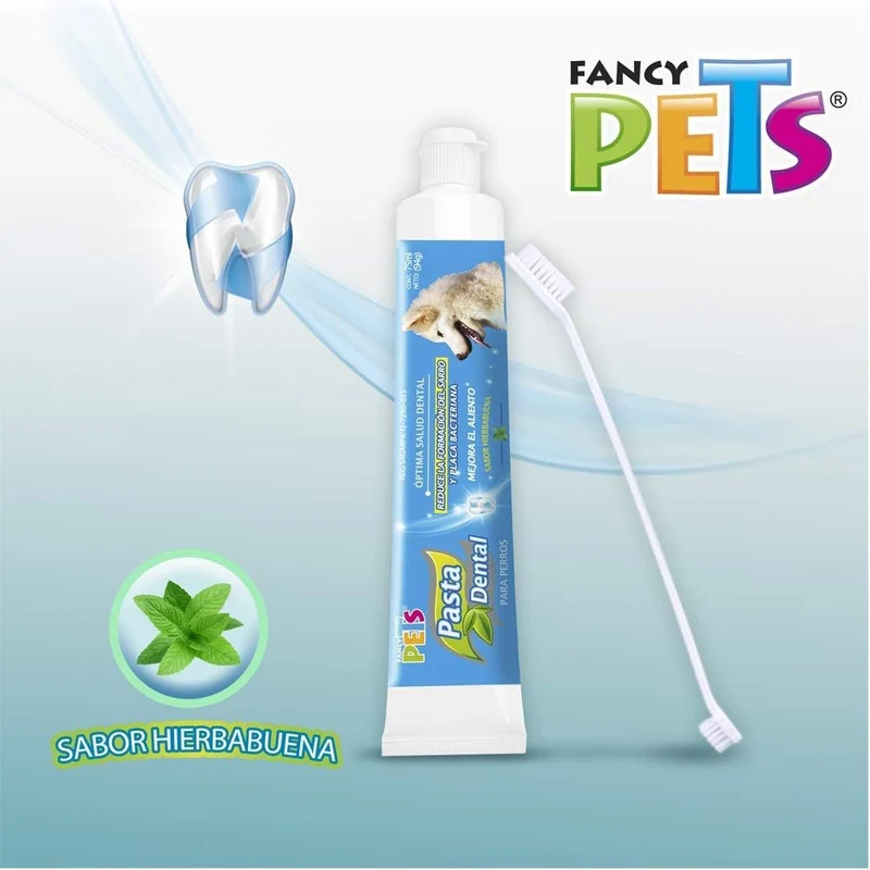 Fancy Pets Kit Dental con Pasta y Cepillo para Perro, Suave Sabor a Menta