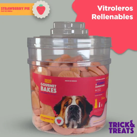 Bote Pay de Fresa (No incluye galletas) Contenedor Trick & Treats