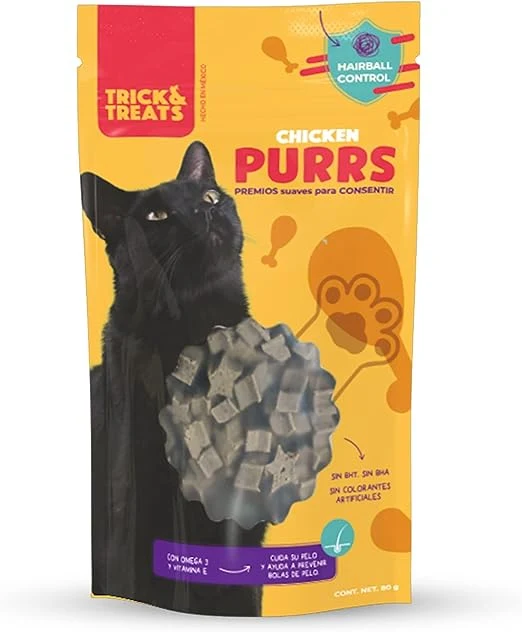 Premios Purrs de TRICK & TREATS Pollo Para Gatos 80 gr