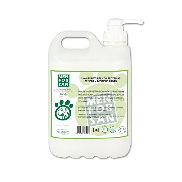 Menforsan Champú proteinas de seda y aceite de argán 5 lts