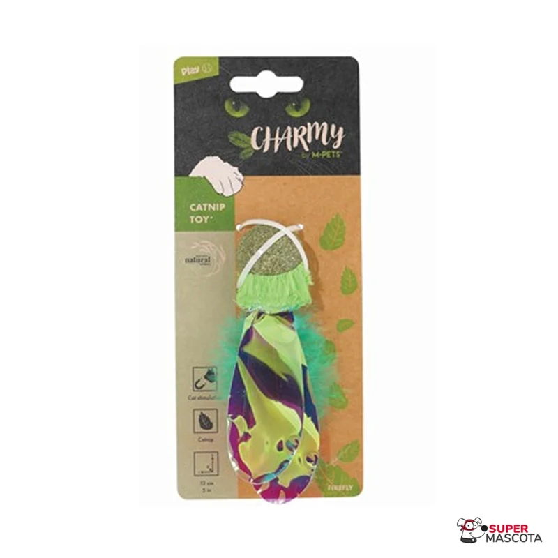Jueguete Charmy , hierba gatera y plumas