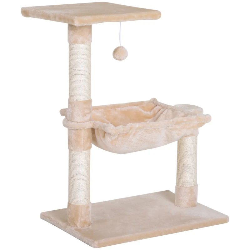 Pawhut Rascador Árbol Gatos Centro Actividad Plataforma Caseta Sisal Natural
